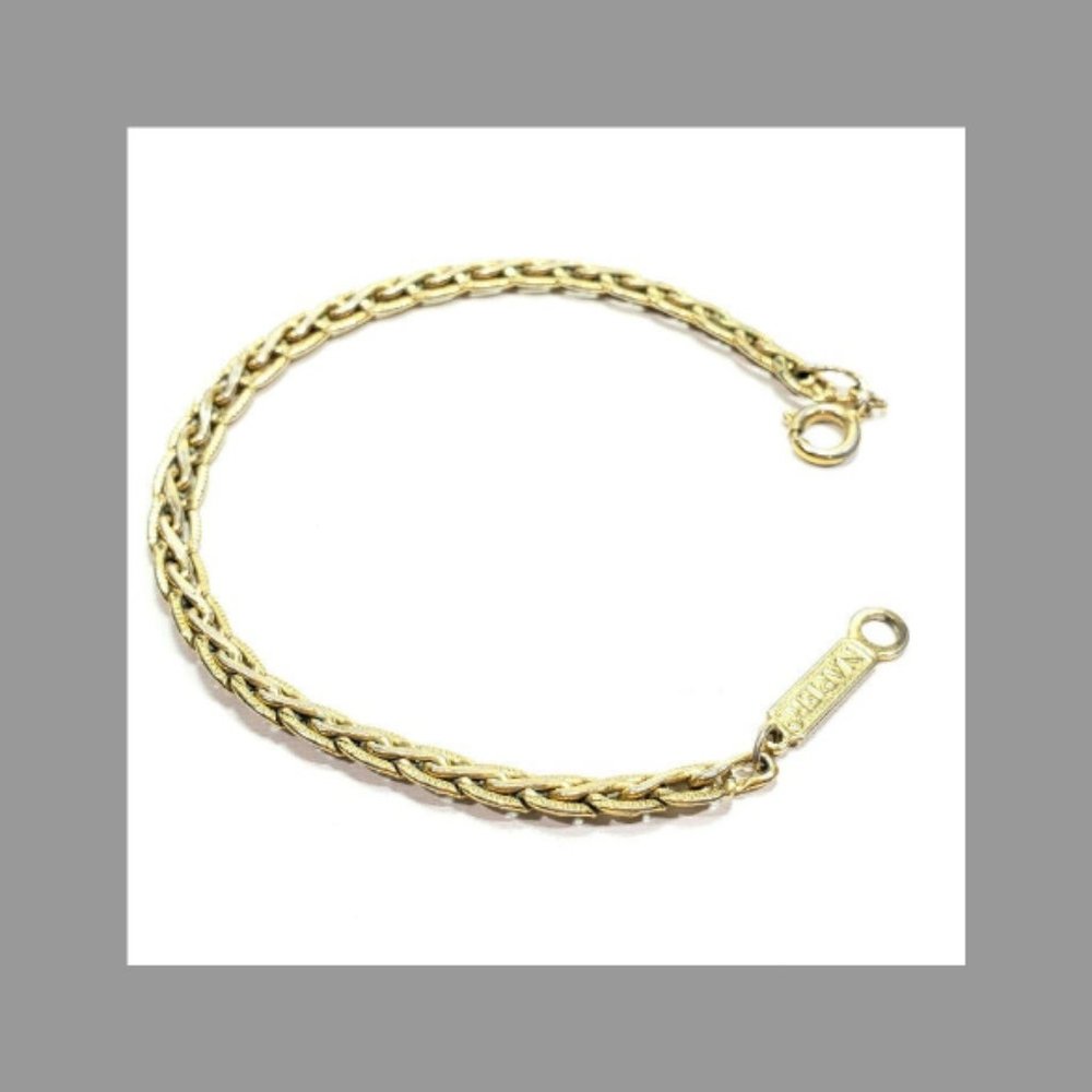 Napier Gold Woven Chain Bracelet 7 1/2"